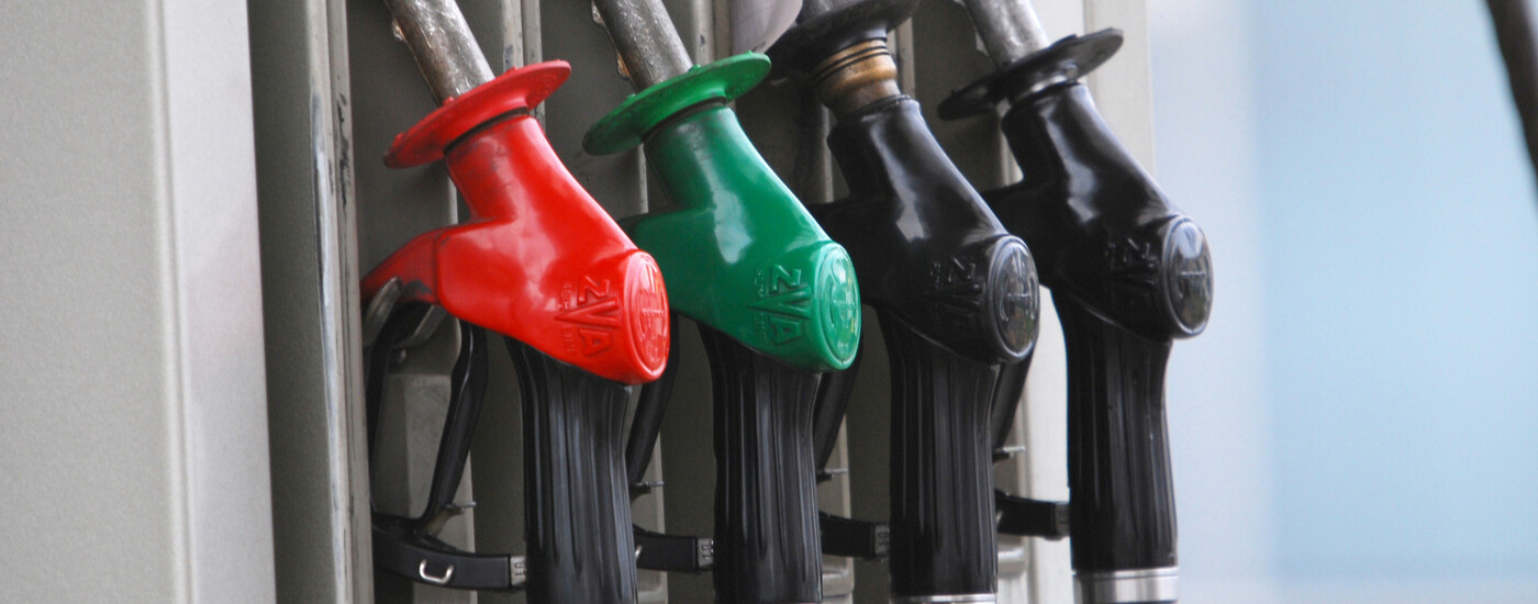 Gas pumps in a row