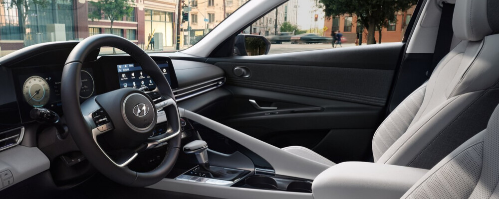 The interior of the 2021 Hyundai Elantra. 